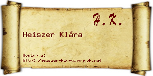 Heiszer Klára névjegykártya