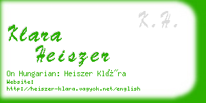 klara heiszer business card